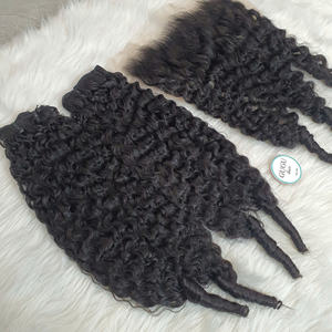 GUGU HAIR 100% Extensions de cheveux humains vierges vietnamiens Machine à double trame Loose Deep Wave Bundles in Nature Color Jerry Loose - Product Image 4