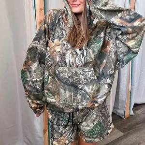 Fabricant personnalisé 2025 Sweat-shirt à capuche ample et ample à manches longues camouflage pour femmes - Product Image 5