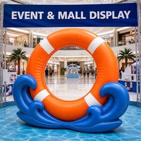 Cadre photo gonflable personnalisé à thème nautique, accessoire de photomaton creux pour la décoration d'événements estivaux à la piscine, à la plage ou au parc aquatique