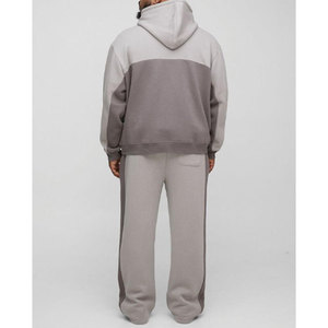 Sweat à capuche long et ample MOVATEXTILE Basics 2025, dernier design, gris, avec poche kangourou et fermeture éclair, en coton mélangé personnalisé - Product Image 2