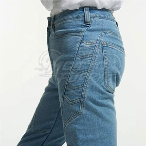 Pantalon en jean droit pour homme, 100% coton, coupe ample et décontractée, tenue décontractée confortable pour les voyages en week-end et les activités de plein air - Product Image 5
