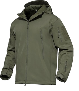 Veste Softshell en polaire imperméable et coupe-vent pour homme avec capuche amovible, veste bomber réversible coupe-vent - Product Image 6