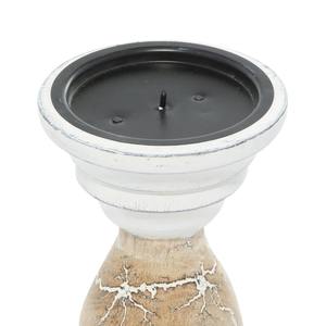 Ensemble de 3 bougeoirs en bois de style antique pour la décoration de la maison, lumière douce, look traditionnel, centre de table élégant - Product Image 5