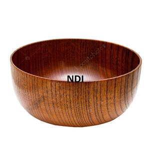 Bol en bois de mélange et de service de salade de fruits au design fait à la main Vaisselle pour la maison et l'hôtel Décoration Bol en bois rustique - Product Image 4