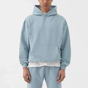 OEM personalizado 100% algodón de manga larga sudaderas con capucha pulóver peso pesado sin cuerdas liso 320gsm polar tela Sudadera con capucha para los hombres - Product Image 1