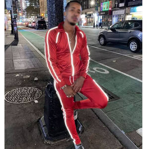 Wholesale Custom Made Colorful Side Stripe Reflective Tracksuits New Design Reflective Stripe Tracksuits by VIKY INDUSTRIES - Product Image 6