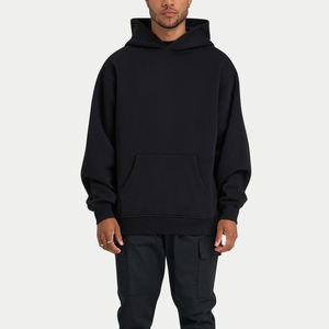 Vente en gros de sweats à capuche unis surdimensionnés en coton vierge de haute qualité pour hommes avec logo personnalisé - Product Image 3