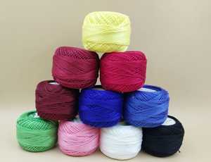 Bolas de algodón de doble sombreado, hilo bordado de ganchillo, tamaño 8, perlas, 10 gramos cada una - Product Image 5