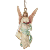 Vente en gros Catholique Religieux Bienheureux Angle Métal Suspendu Artisanat Statue Décor