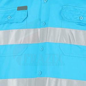 Hommes légers chemise de travail à manches longues chemise de travail à manches longues polyester fait chemise de travail à manches longues - Product Image 6