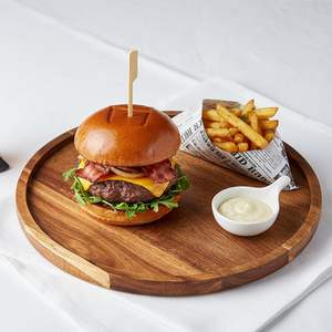 Bandejas Redondas de Madera de Diseño Clásico, Bandejas Decorativas de Madera Brillante de Primera Calidad, Duraderas y a un Precio Inmejorable - Product Image 1