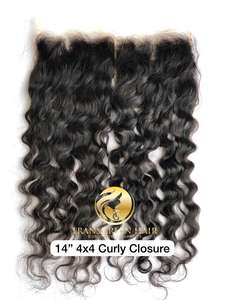 Extensions de cheveux humains indiens vierges en gros, cuticules alignées, bouclés lâches 20 pouces, avec dentelle transparente 4x4, expédiées par DHL - Product Image 3