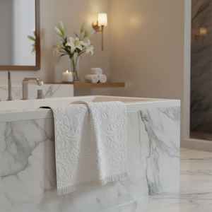 Serviette de bain et de visage pour hôtel en coton turc 100% - Vente en gros - 50x90cm - Motif Coco - 450 GSM - Super absorbante - Séchage rapide - Qualité supérieure - Product Image 4