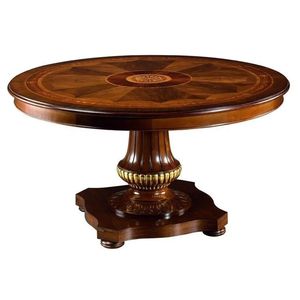 Table à manger en bois massif de l'époque victorienne avec incrustations sculptées, meubles de maison assemblés - Product Image 2