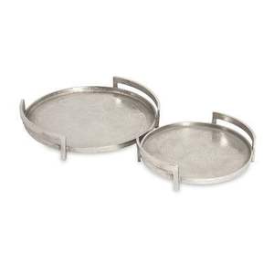 Bandeja de servicio de metal con aspecto vintage, ideal para fiestas de bodas en el servicio de té de la tarde o para exhibir productos horneados y golosinas - Product Image 3