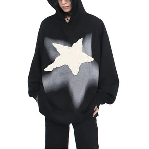 เสื้อมีฮู้ดแบบสวมหัวโอเวอร์ไซส์วินเทจผ้าคอตตอน100% 500Gsm ขนแกะระบายอากาศได้ดีซักฤดูหนาวกำหนดเองได้2025 - Product Image 1