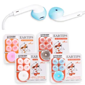 Penutup silikon earbud Anti selip, tutup silikon cocok dengan ujung earphone ponsel pengatur kabel