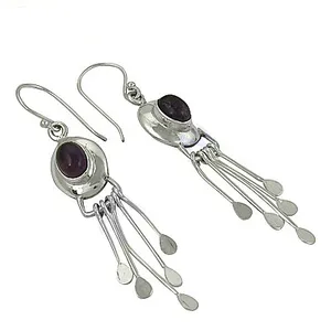 Women's 925 Silver Gold-Plated Amethyst Drop <b>Earrings</b> Trendy Dangle Jewelry with <b>Pearl</b> <b>Diamond</b> Zircon for Parties or Gifts - Product Image 2