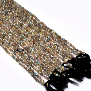 ลูกปัดลาบราโดไรต์ธรรมชาติ ขนาด 5-6 มม. รูปทรงกลมเรียบ ลูกปัดพลอยกึ่งมีค่า ไฟสูง สำหรับทำเครื่องประดับ - Product Image 2