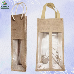 กระเป๋าใส่ขวดวิสกี้หรือกระเป๋าช้อปปิ้งทำจากปอกระเจา พร้อมตัวเลือกปรับแต่งได้สำหรับร้านขายไวน์และห้างสรรพสินค้า - Product Image 5