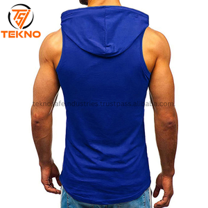 Camiseta sin mangas con capucha para hombres, camiseta sin mangas con capucha para gimnasio, chaleco deportivo para hombres, camisetas de culturismo, entrenamiento para hombres, servicio OEM - Product Image 3