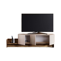 Meuble TV convertible et réglable en bois beige de style européen moderne, fabriqué en Turquie, idéal pour salon, chambre et salle à manger – Nouveauté !