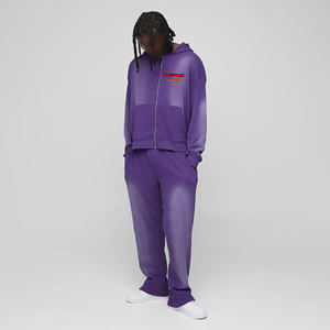 Ensemble survêtement thermique pour homme imprimé personnalisé de haute qualité, streetwear confortable, hiver, cordon de serrage, hip hop, 100% coton, 2 pièces - Product Image 4