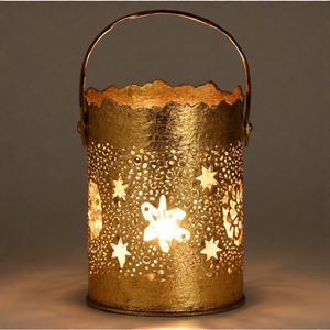 HollyLight Frosted Elegance Portavelas de aluminio fundido Centro de mesa de vacaciones con detalles de copos de nieve - Product Image 3