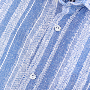 Camisa Casual de Manga Larga para Hombre, Color Azul Grisáceo, Elegante, Cómoda y Versátil, Mezcla de Lino, Viscosa y Algodón, Secado Rápido, para Verano - Product Image 4