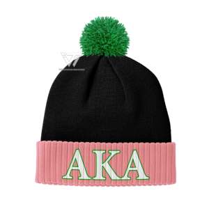 Custom Greek Black Alpha | Kapa | Alpha Sorority Clothing Self Knitted Jacquard Warm Beanie Cap Sombrero de invierno Parafernalia griega - Product Image 1