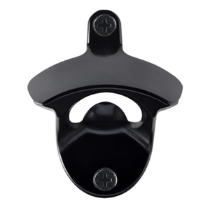 Abridor de bebidas de acero inoxidable duradero con acabado negro fijado en la pared para un uso fácil, ideal para hogares modernos con marca personalizada - Product Image 1