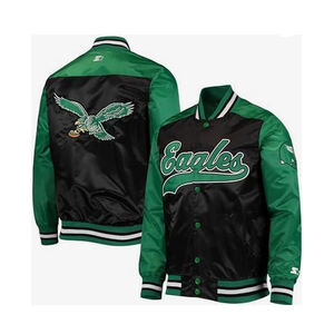 Chaqueta de bombardero de moda para hombre 100% Nylon Satin Winter Varsity Baseball Windbreaker con cuello Letterman Satin Button College Wear - Product Image 5