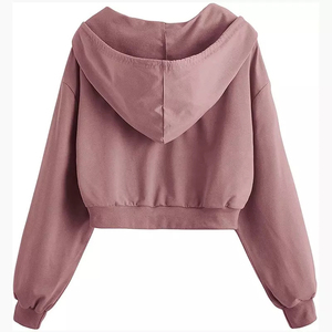 2025 Logo personnalisé femmes col en V haut court sweats à capuche vêtements d'hiver décontractés pour les filles en gros - Product Image 2