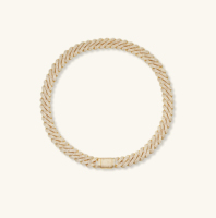 Collier Chaîne Cubaine de Luxe pour Hommes, Style Hip Hop, Micro-Pavé de Diamants CZ, Plaqué Or et Argent, Bijoux