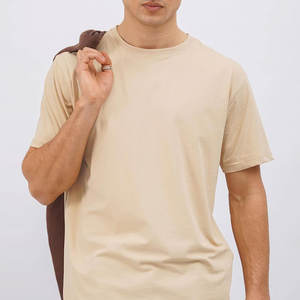 Superventas nueva manga corta color sólido 100% algodón hombres moda camisetas alta calidad al por mayor 100% algodón camisetas - Product Image 6