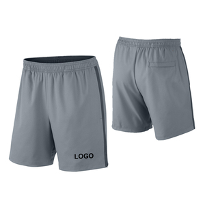 กางเกงขาสั้นสำหรับออกกำลังกายในยิมของผู้ชายผ้าฝ้ายระบายอากาศได้ดีกางเกงขาสั้นสำหรับวิ่งสีพื้นเอวกลางแบบยางยืด - Product Image 3