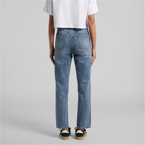 Jeans de Mujer de Cintura Alta, Corte Recto, Ajuste Regular, Mezclilla Resistente, Estilo Hip Hop para un Look Casual y Urbano - Product Image 2