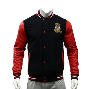 Chaqueta universitaria de alta calidad personalizada OEM, chaqueta de béisbol con bordado de chenilla en contraste de peso pesado, chaqueta Lightman - Product Image 3