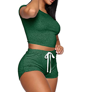 Haut et short à manches courtes doux pour femmes Ensemble pyjama Outwear Respirant pour l'été - Product Image 5