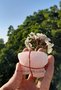 Árbol de Aventurina Verde Natural de Primera Calidad Hecho a Mano al por Mayor con Base de Cuarzo Rosa, Decoración para el Hogar, Recuerdo, Piedra Semipreciosa - Product Image 4