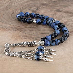 Rosario Tasbih Otomano Sultán de 8mm, Chapado en Plata, Regalo Étnico Islámico, Piedra Natural para Hombre, de Estambul - Product Image 5