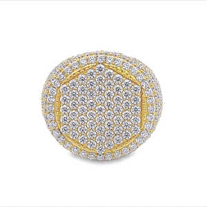 Joyería de moda de alta calidad Iced Out 925 Sterling Silver Round Cut Leb Grown Diamond Anillo de diseño único para hombres - Product Image 2