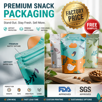 Op maat bedrukte hersluitbare staande zipzakken, flexibele verpakking met aangepast logo voor snacks, poeder en droge voedingsmiddelen
