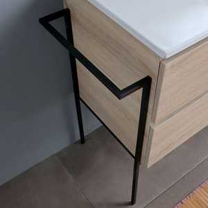 Belize 100CM 2-Drawer Cabinet with <b>Sink</b> 100X60 Mirror Black Towel <b>Rack</b> Bathroom Sets - Product Image 5