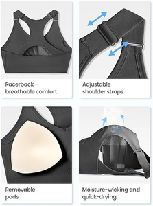 Ropa deportiva Reversible transpirable sin costuras para mujer, Sujetador deportivo de entrenamiento de secado rápido, ropa deportiva de talla grande para gimnasio - Product Image 3