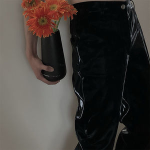 Pantalon en cuir à fermeture éclair de couleur unie pour hommes 100% pantalon en cuir véritable au meilleur prix - Product Image 6