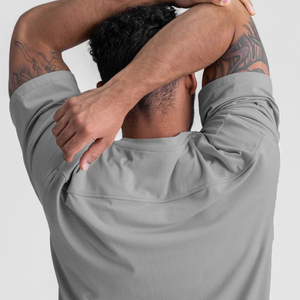 2025 Envío Directo Algodón de peso pesado Alta calidad Color sólido Gimnasio Moda de gran tamaño O-cuello Camiseta personalizada - Product Image 6