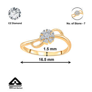 Anillo de Moda con Diamantes Chapado en Oro de 14k para Mujer, Corte Elegante para Regalo de Boda o Compromiso - Product Image 5
