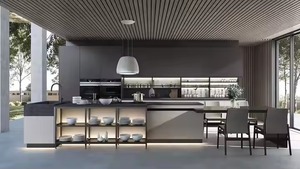 SANYANG 2025 personnalisé moderne haute brillance laque armoires de cuisine vente chaude meubles de rangement pour appareils ménagers - Product Image 2