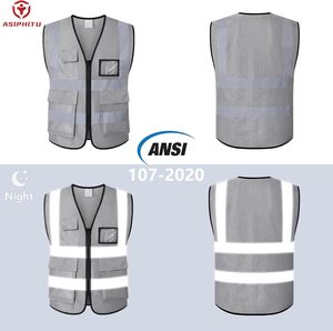 Chaleco DE SEGURIDAD reflectante de alta visibilidad, uniforme de construcción con logotipo personalizado, ropa de trabajo transpirable, chaqueta de malla para trabajador - Product Image 4